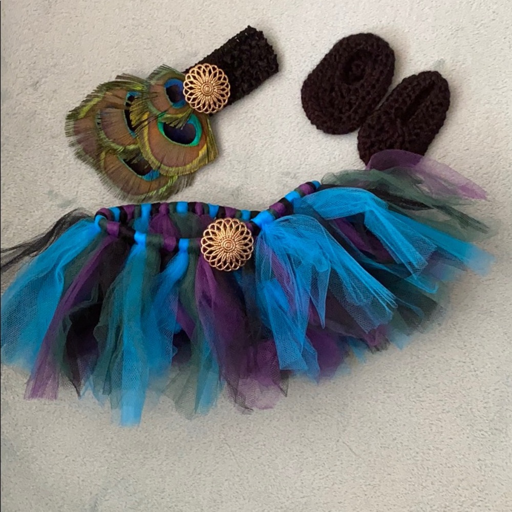Peacock Newborn Tutu & Matching Headband